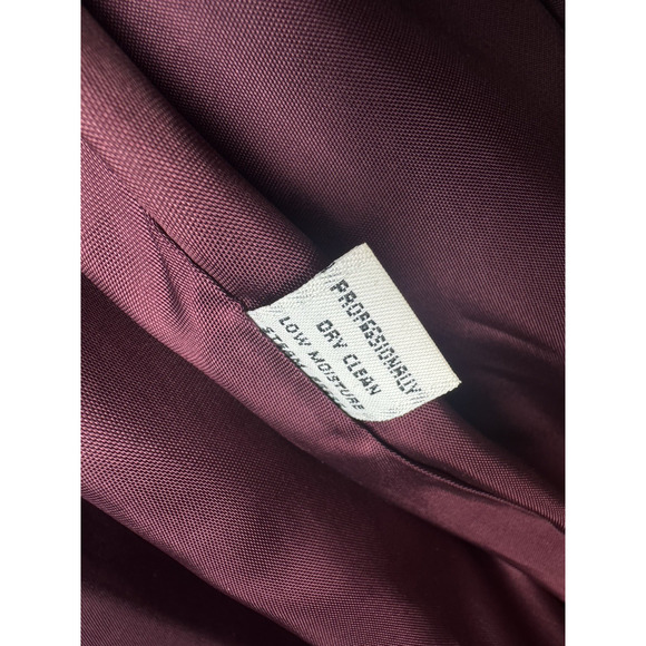 Casual Corner Womens 14 Classic Long Wool Trench Coat Plum Purple Vintage - Picture 7 of 8